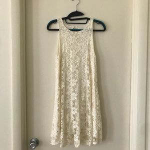 Off White Floral Lace Dress Size M